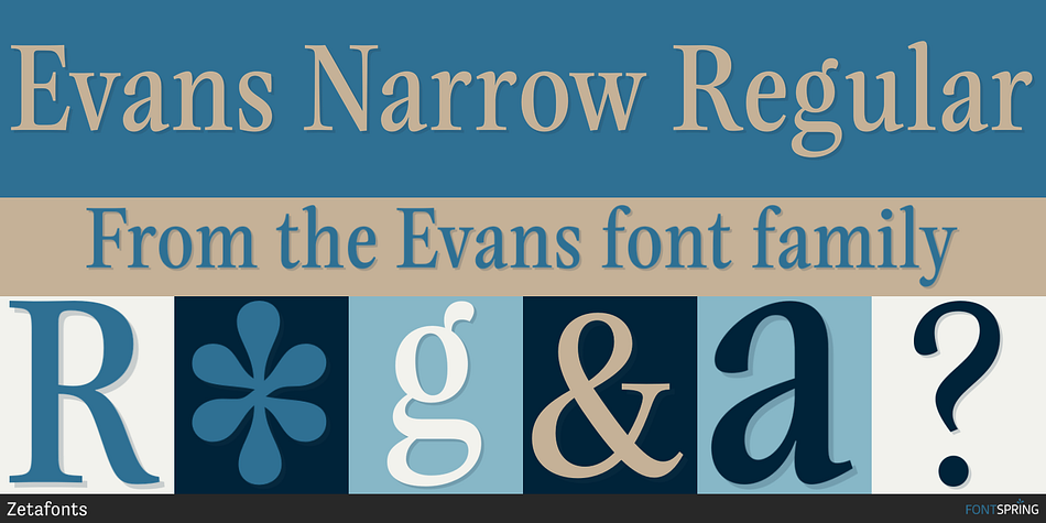 Evans Narrow Regular Font