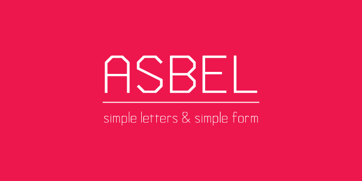 Asbel is a simplistic, stylish, modern and rectangular san serif type font, and type family consisting of 9 fonts.