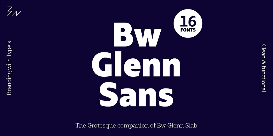 
Bw Glenn Sans is the result of mixing a grotesque skeleton with traits of the British sans serif tradition.