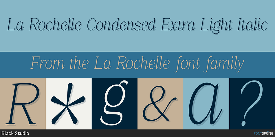 La Rochelle Condensed Extra Light Italic Font