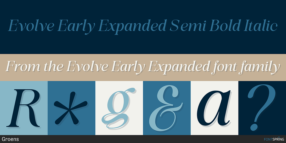 Evolve Early Expanded Semi Bold Italic Font