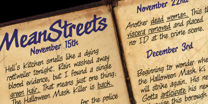 Displaying the beauty and characteristics of the Mean Streets font family.