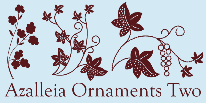 Azalleia Ornaments font family sample image.