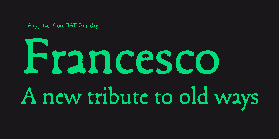 A new tribute to old ways

Franck Jalleau’s flexible and vigorous typeface is inspired by Venetian faces of the Renaissance, especially those cut by Francesco Griffo who lends it his name.