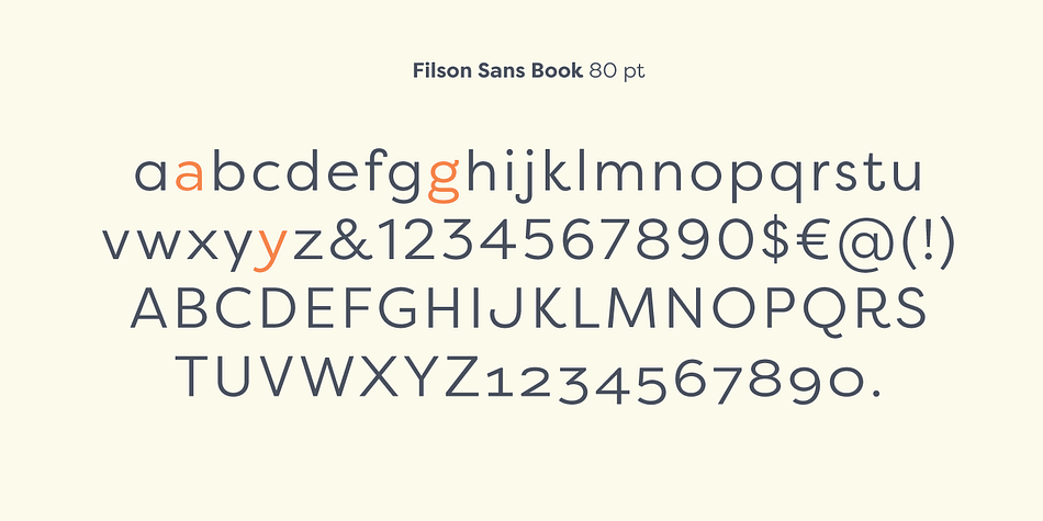 Highlighting the Filson Pro font family.