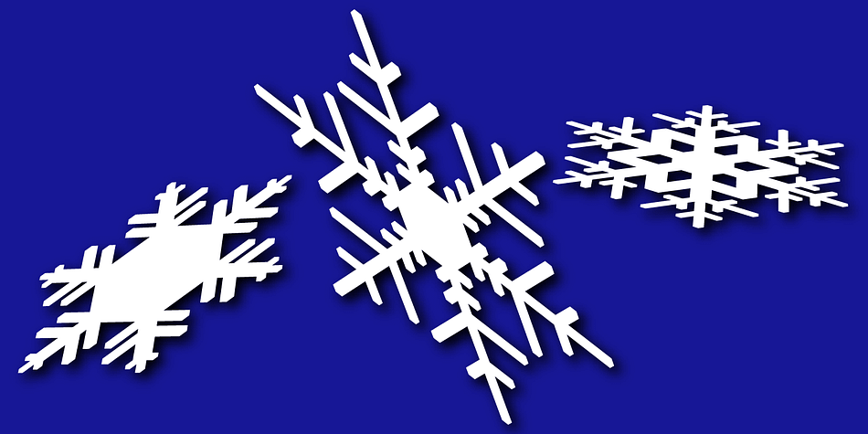 Displaying the beauty and characteristics of the Snowflakes Falling font family.