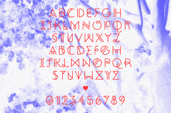 Theory FY font family sample image.