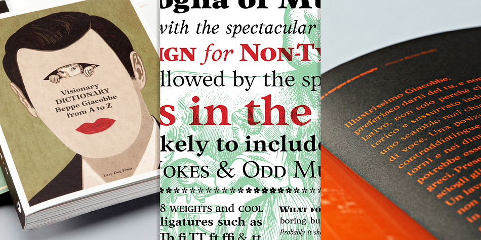 Liminal font family sample image.