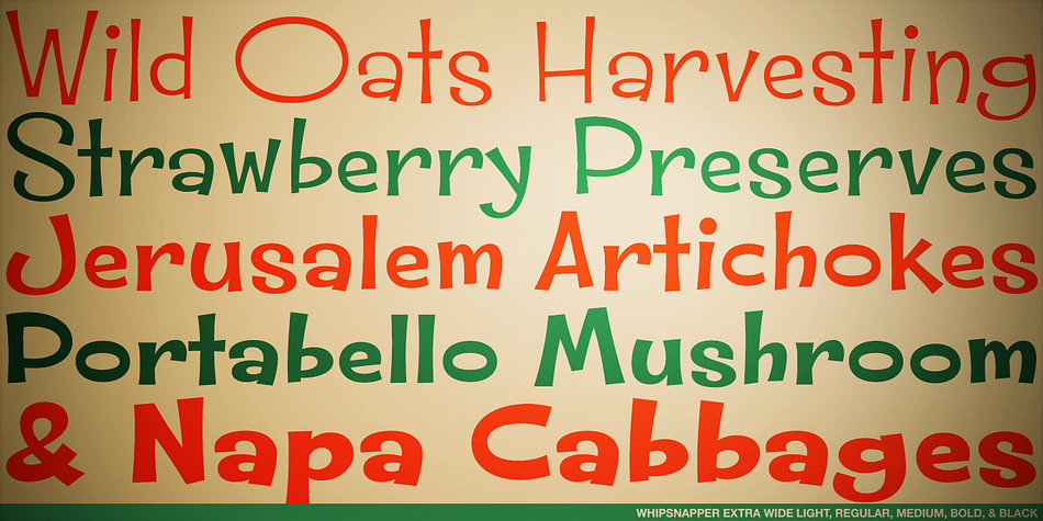 Whipsnapper is a a twenty-three font family.