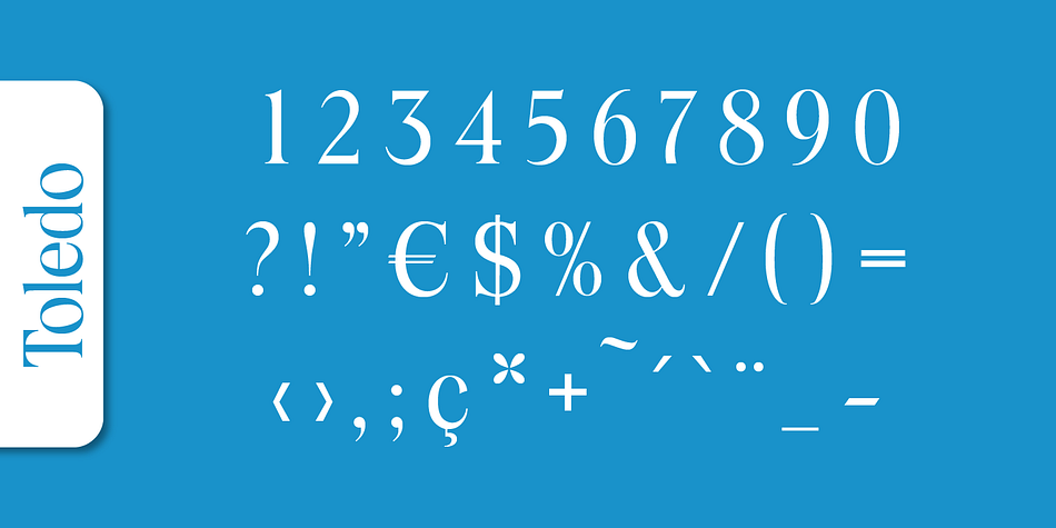 Toledo Serial font family example.