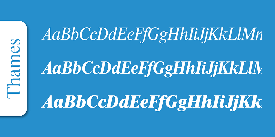Emphasizing the popular Thames Serial font family.