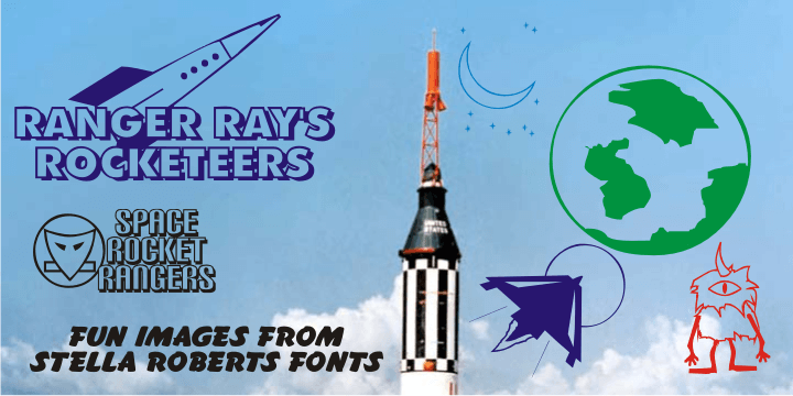 Ranger Rays Rocketeers SRF was originally a freeware font on Jeff Levine