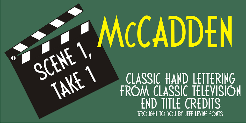 McCadden JNL was inspired by the hand-lettered credits for the George Burns and Gracie Allen Show [1950-1958].