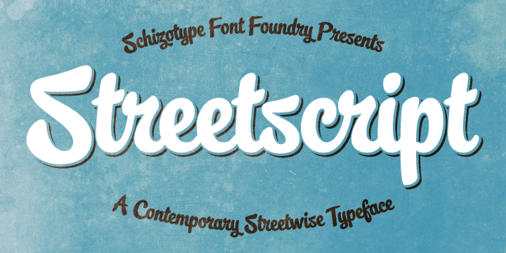 Streetscript is a contemporary upright(ish) script with a modern, streetwise edge.