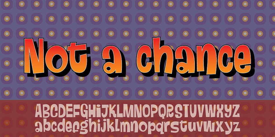 Displaying the beauty and characteristics of the Not a chance font family.