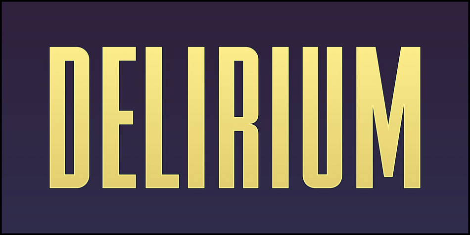 FTY DELIRIUM is a narrow gothic gaspipe font family with a vintage look, stance and feel.