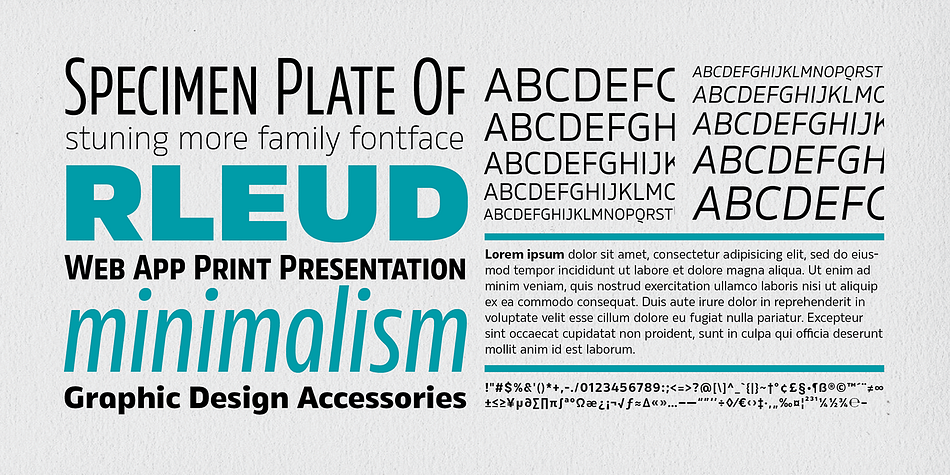 Rleud font family example.