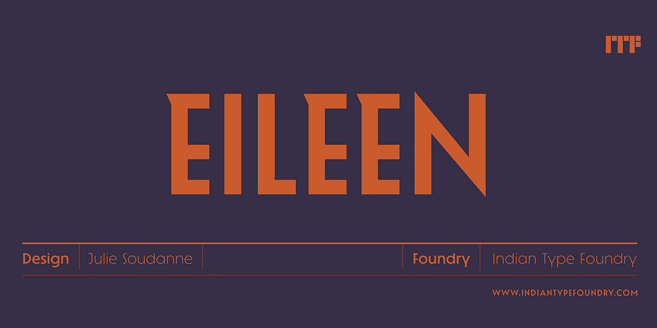 Eileen is an art-deco-style typeface with five weights.