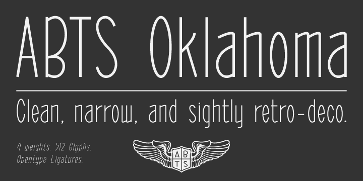 Displaying the beauty and characteristics of the ABTS Oklahoma font family.