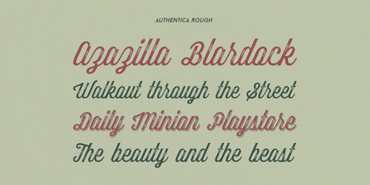 The alternative characters in Authentica were divided into several OpenType features such as Contextual Alternates, Stylistic Alternates, Stylistic Sets, and Ligature.