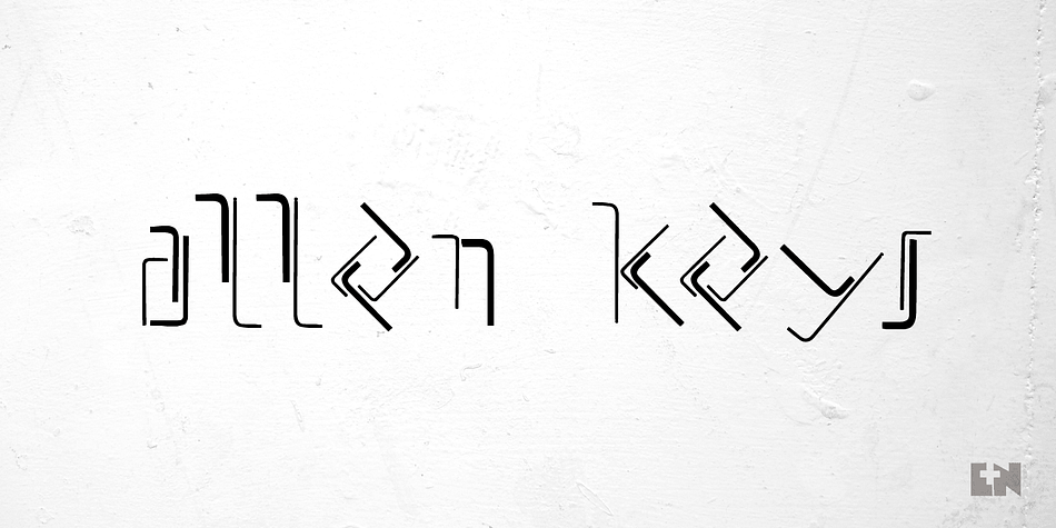 This typeface was made up by combining playfully assembling allen keys to shape individual characters.