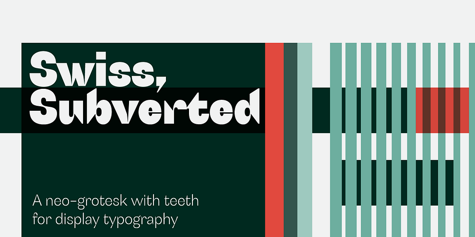Notches cut deep into the letterforms and the thick/thin contrast isn