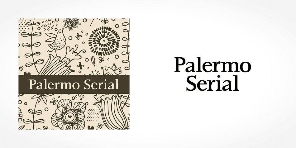 Displaying the beauty and characteristics of the Palermo Serial font family.