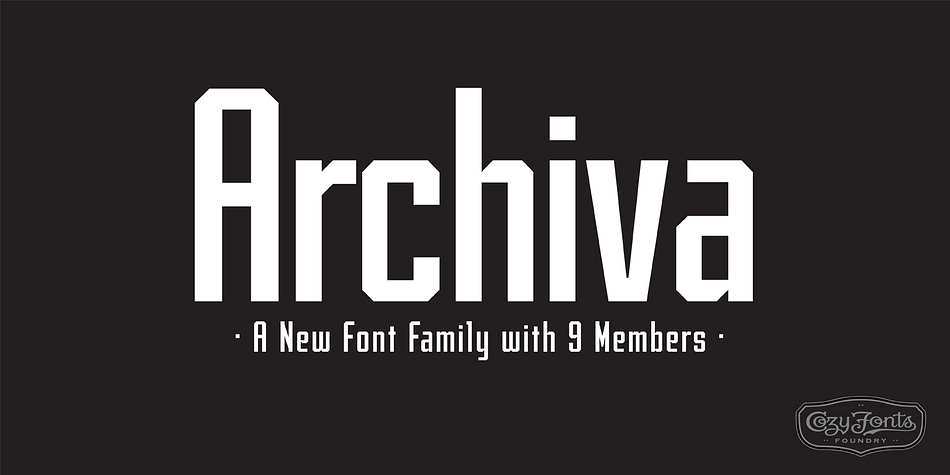Archiva font family sample image.