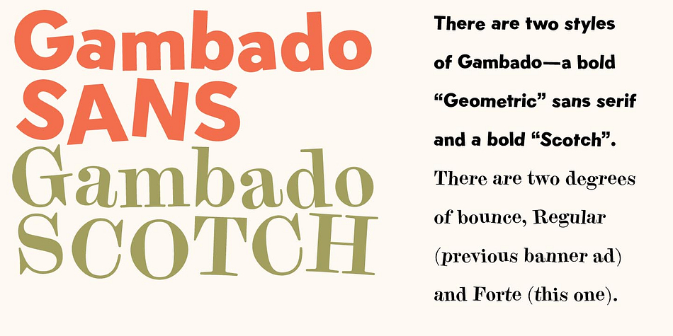 Displaying the beauty and characteristics of the Gambado font family.