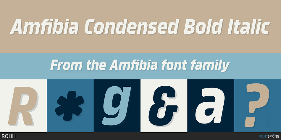 Amfibia Condensed Bold Italic Font