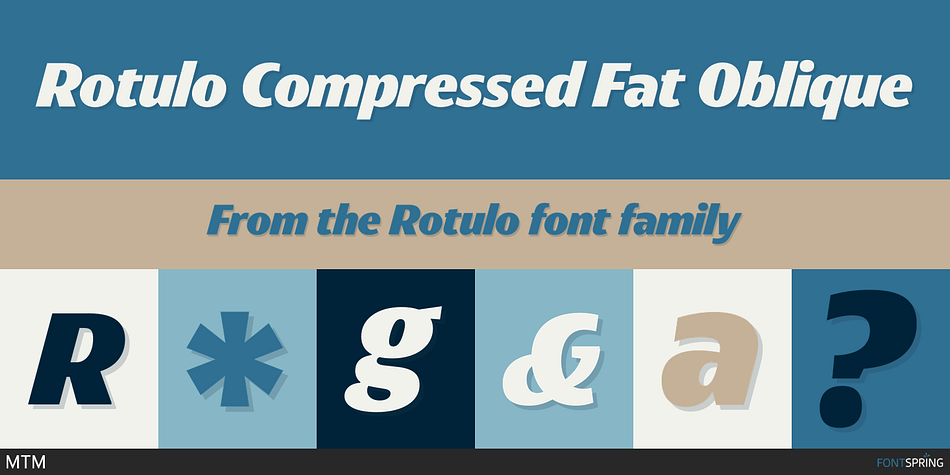 Rotulo Compressed Fat Oblique Font