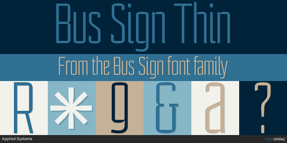 Bus Sign Thin Font