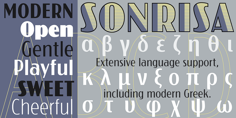 Gentle curves, open counters, and generous x-height give this face a cheerful, playful personality.