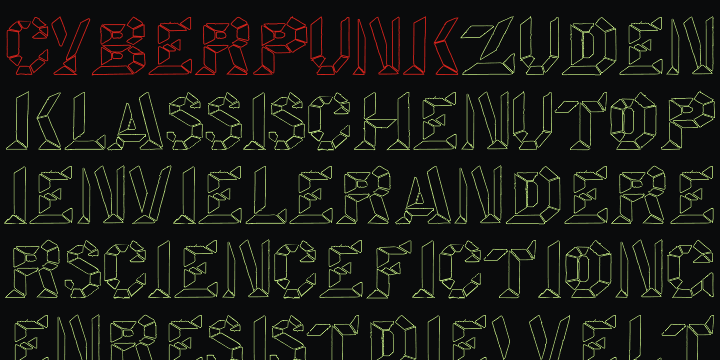 OctagonFrench font family sample image.