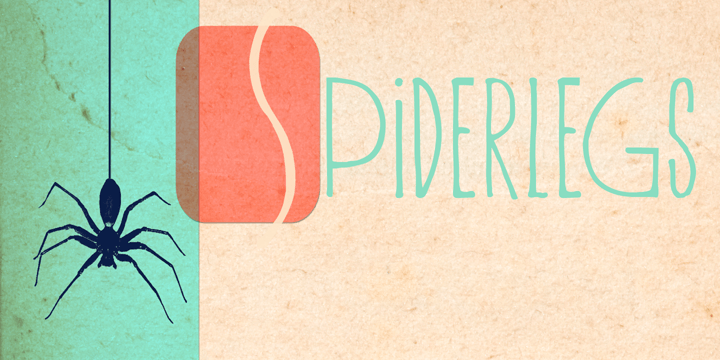 Spiderlegs is a tall, handwritten typeface.