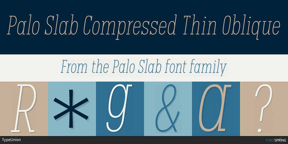 Palo Slab Compressed Thin Oblique Font