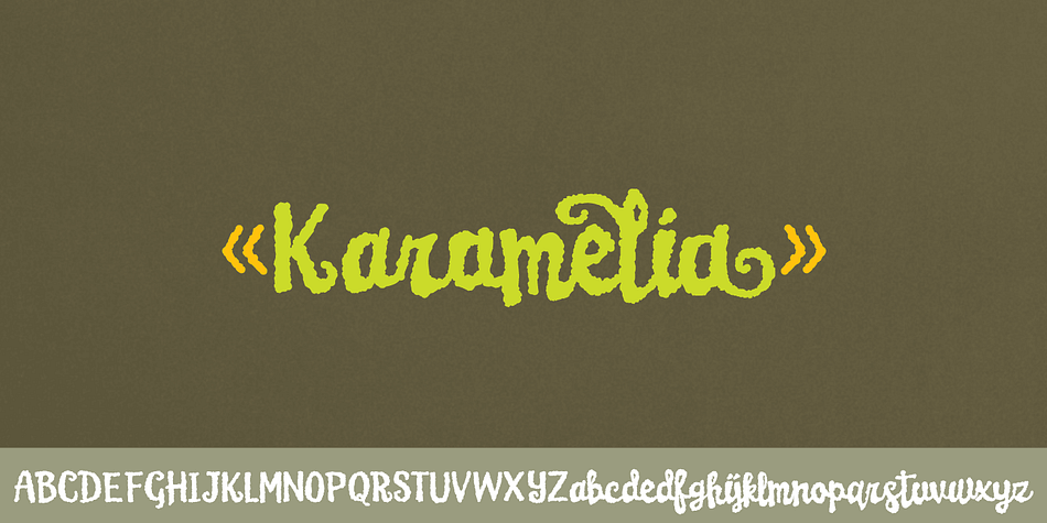 Karamelia is my grungy hand drawn brush script.