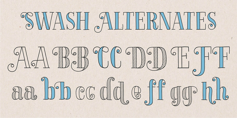 La Chic font family example.