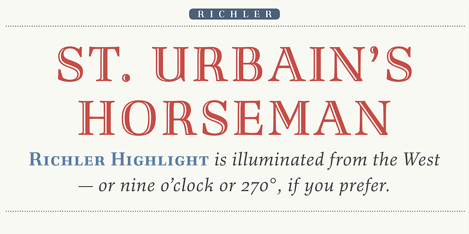 Emphasizing the popular Richler PE font family.