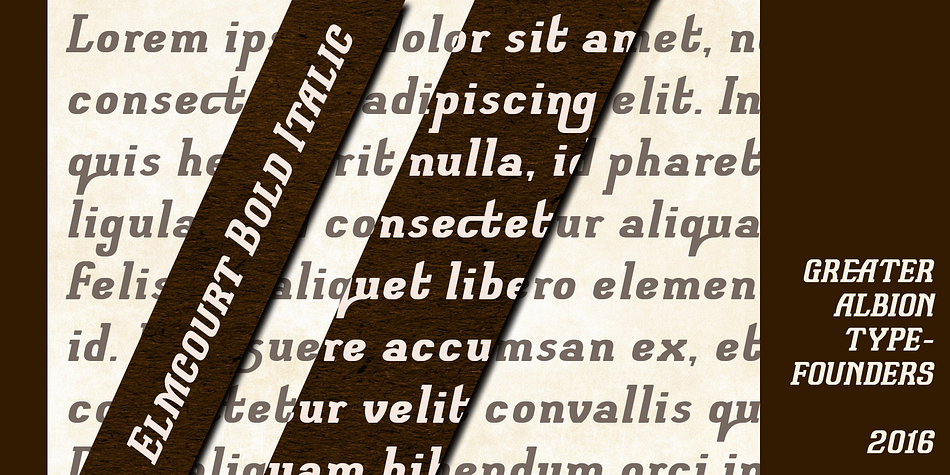 Displaying the beauty and characteristics of the Elmcourt font family.