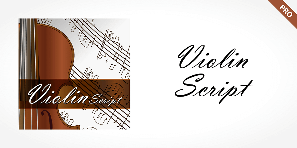 Displaying the beauty and characteristics of the Violin Script Pro font family.
