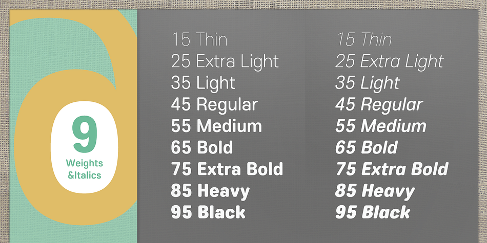 Its tall x-height makes the text legible and the spaces between individual letter forms are precisely adjusted to create the perfect typesetting.