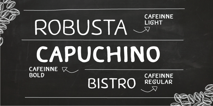 Highlighting the Caffeine font family.