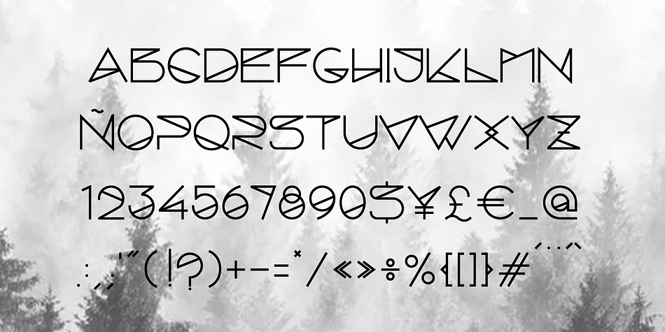 Simetrika font family example.