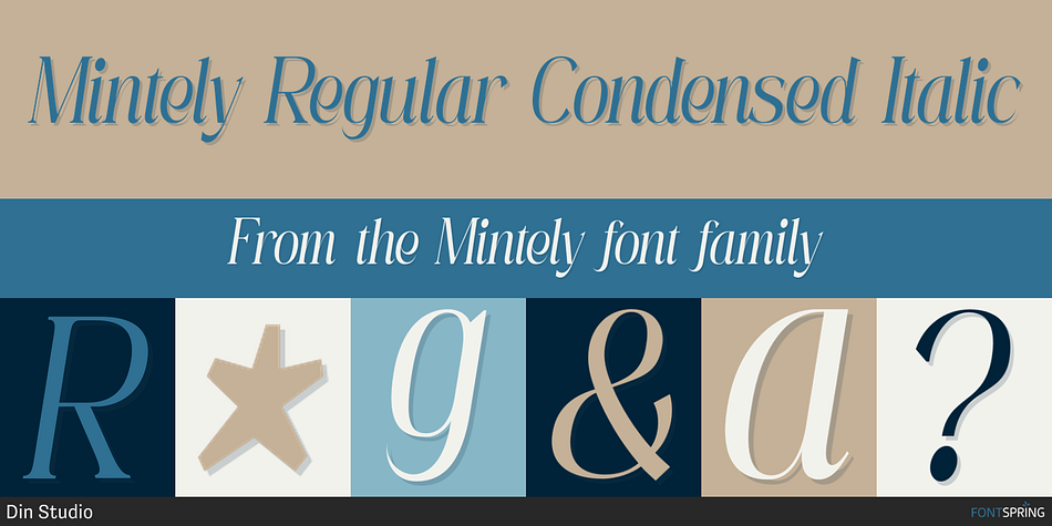 Mintely Regular Condensed Italic Font