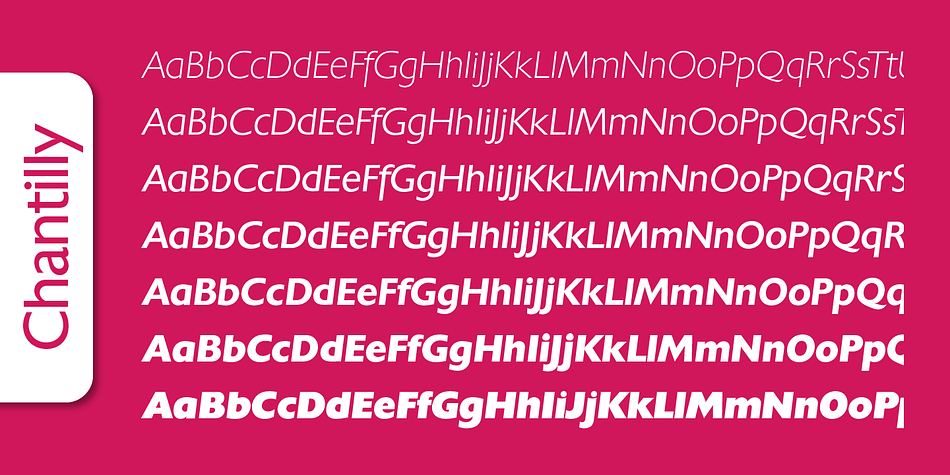 Emphasizing the popular Chantilly Serial font family.