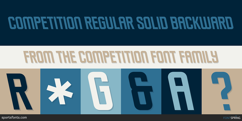 Competition Regular Solid Backward Font