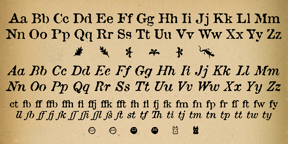 I picked and chose among various printed characters, enlarged them somewhat with an old photocopier, scanned and hand-rendered each glyph—then topped things off with a couple goofy ornaments, just for the heck of it.