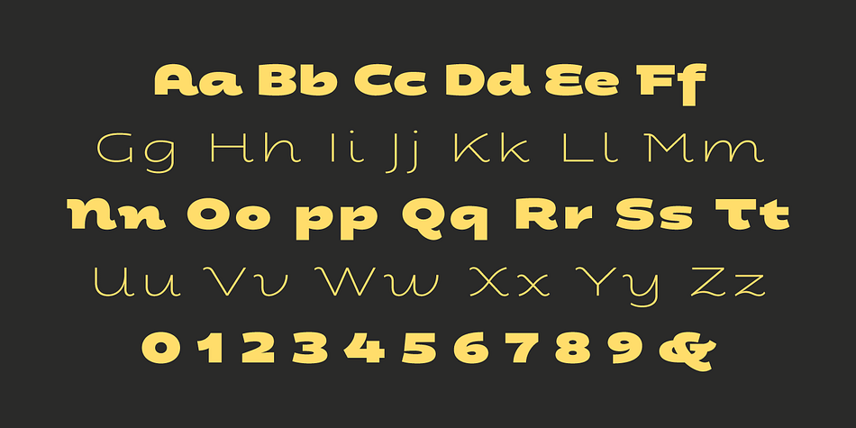 Displaying the beauty and characteristics of the Fondue font family.