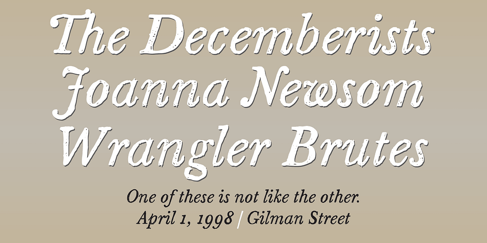 Highlighting the Sketch Caslon Italic font family.